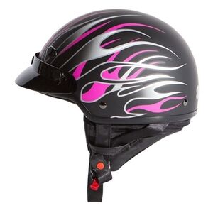Black Helmet with Pink Flames